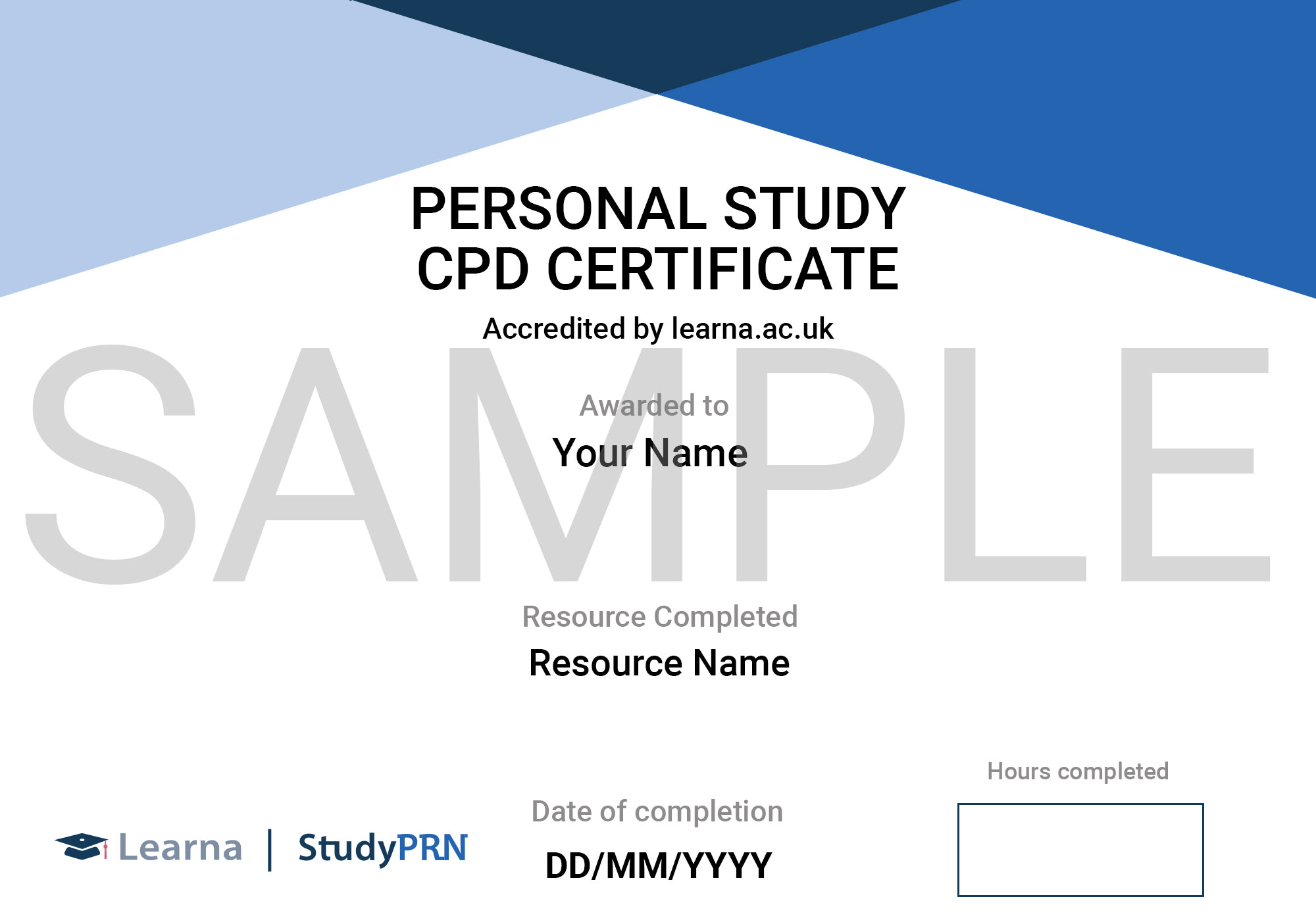 Sample CPD Certificate