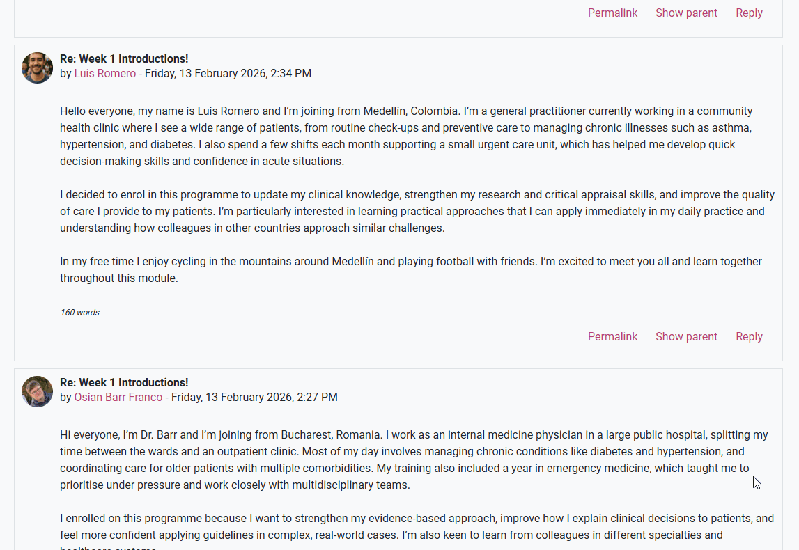 Reply to a post in the Academic Forum