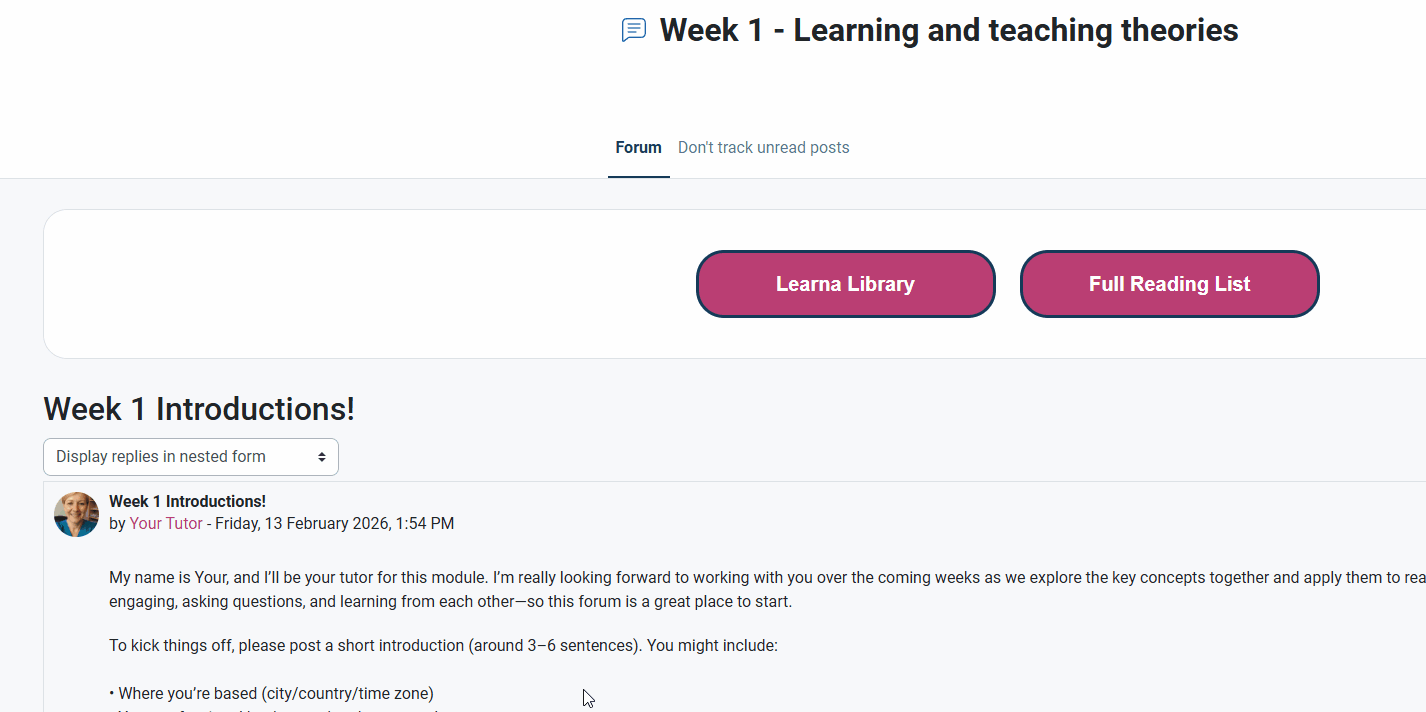 changing the academic forum layout