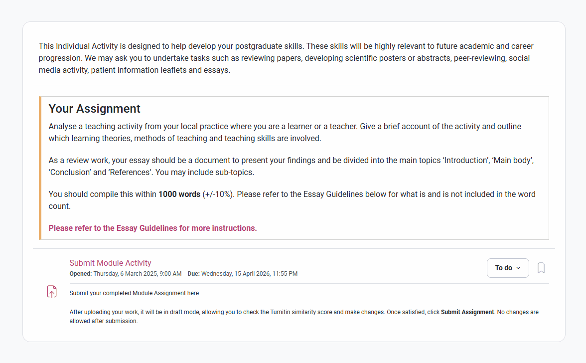 Submit a module activity